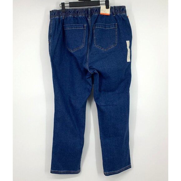 Knox Rose Jeans High Rise Straight Leg Elastic Waist Denim NWT - Picture 7 of 12